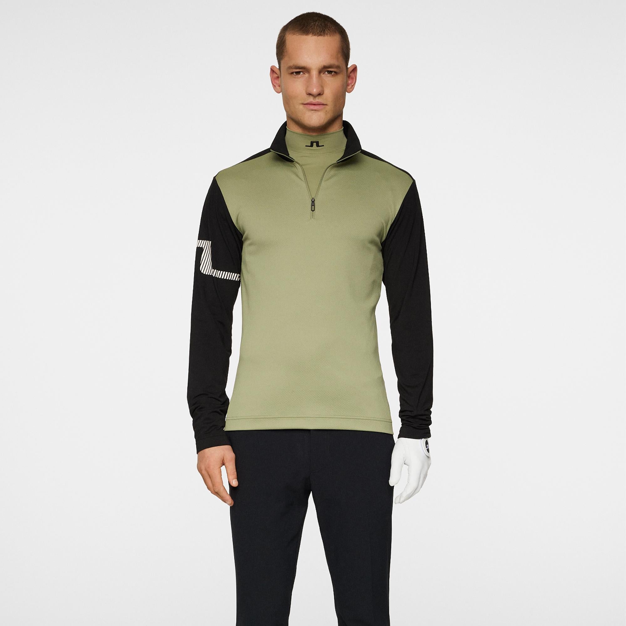 J Lindeberg Heath Strike Mens Golf Mid Layer Oil Green